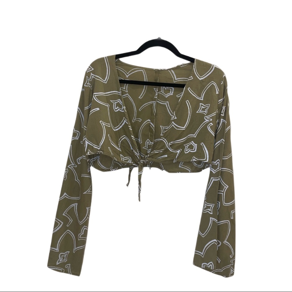 Vintage Tie Wrap Shirt with Bell Sleeves